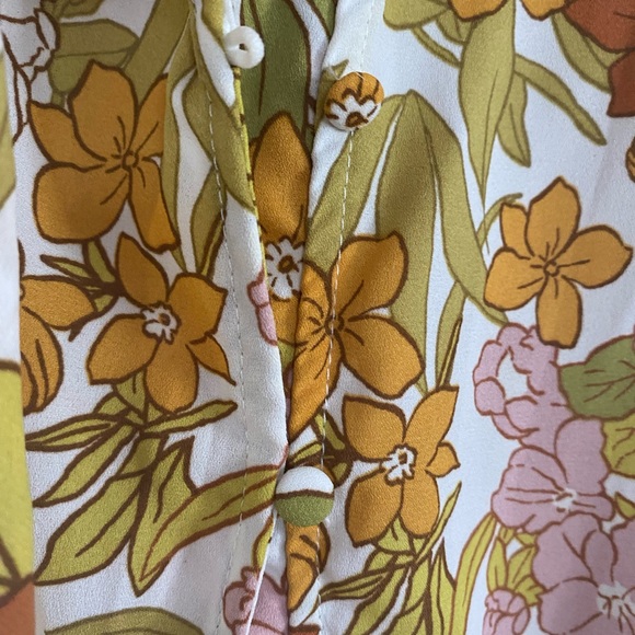 Long Sleeve Boho Top V Neck Button Down Shirt Blouses for woman XL - Picture 7 of 9